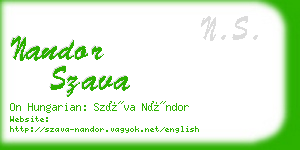 nandor szava business card